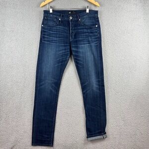 3x1 NYC M3 Selvedge Jeans Slim Fit Blue Mens 32x34 Button Fly USA Made Dark Wash